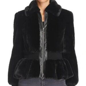 Rebecca Taylor Faux Fur Peplum Jacket